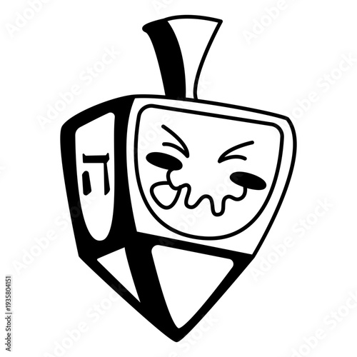 Hanukkah dreidel cute stroke