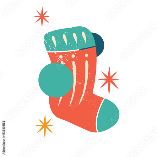 Christmas sock flat color