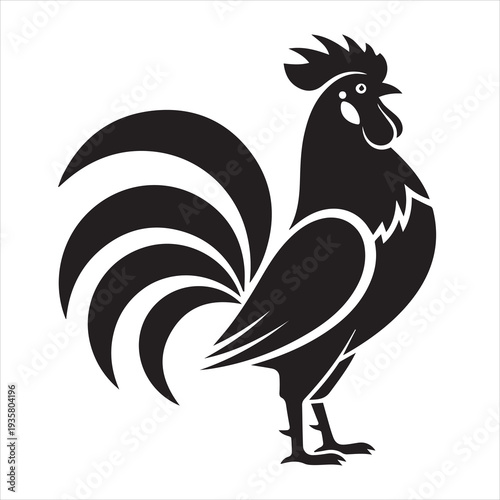 Rooster Farm Bird Silhouette Icon