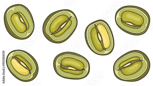 Pistachio Nuts Halved.