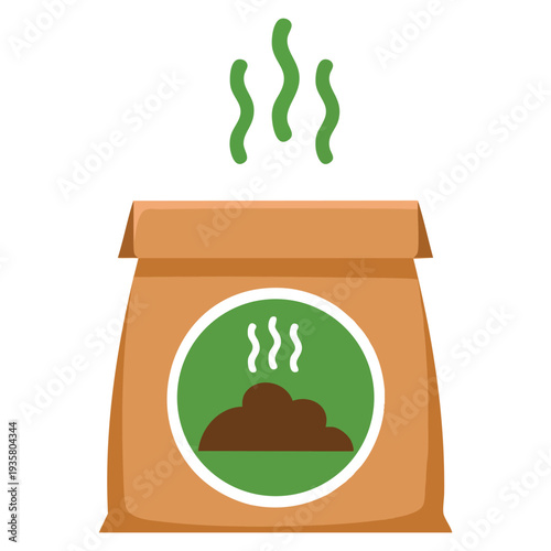 Isometric peat package vector icon for web design isolated on white background agricultural product symbol