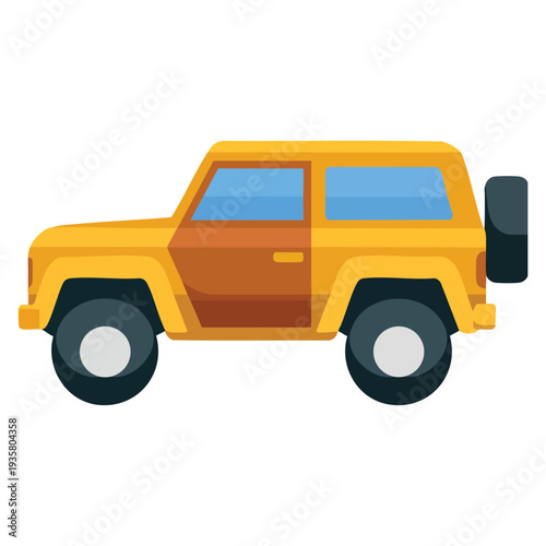 Jeep car vehicle vector illustration isolated design element suitable for off road transport adventure automotive branding and travel themed projects