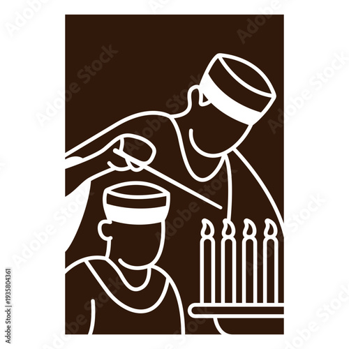 Kwanzaa man with son