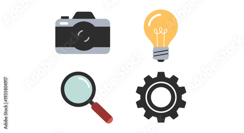 Photography Line art minimal digital color illustration