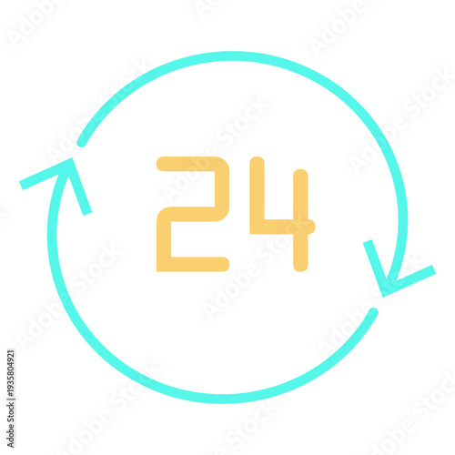 Circular arrows number 24 icon