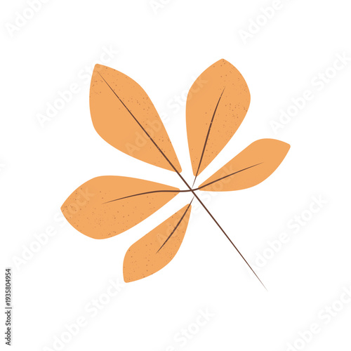 Brown plant leaflet textured illustration