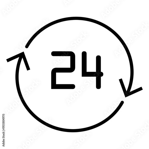 Circular arrows number 24 stroke