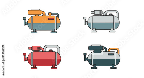 Gas Compressor Line art vector abstract dynamic color