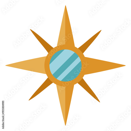 Compass star illustration flat