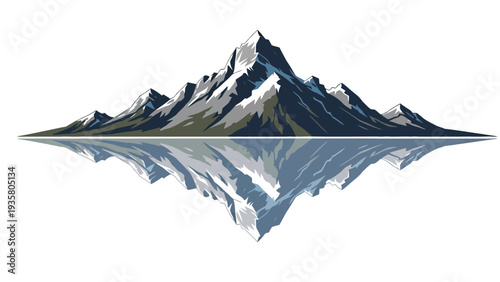Mountain Range Reflection Landscape.