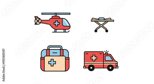Medical Evacuation clean creative tone vector