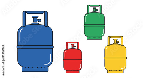 Gas Cylinder Line art vector dynamic creative style illustration