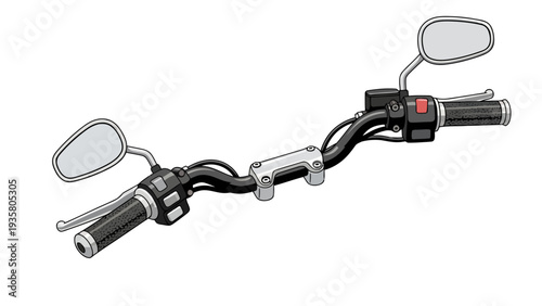 Motorcycle Handlebars with Mirrors.