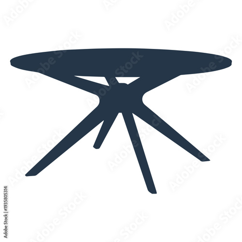 Round modern side coffee table silhouette perspective