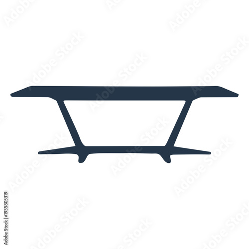 Rectangular coffee table silhouette profile