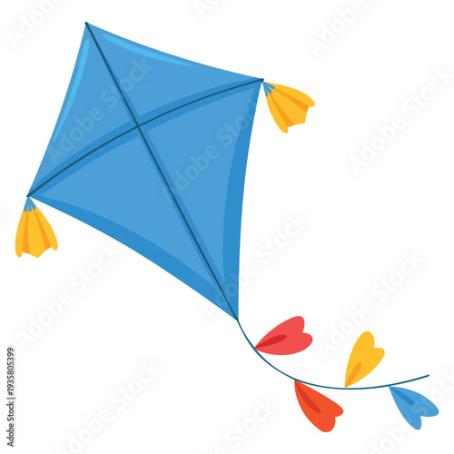 Kite toy fly good quality and good design concept, children outdoor play illustration suitable for summer recreation and fun activity visuals