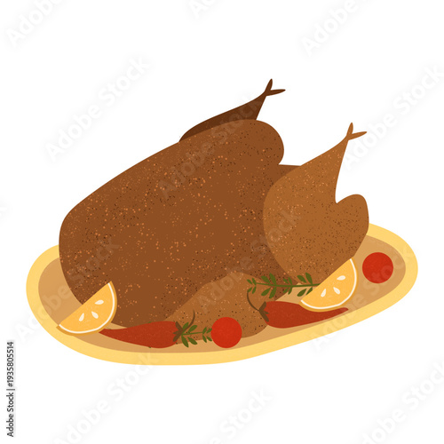 Turkey dinner plate textured