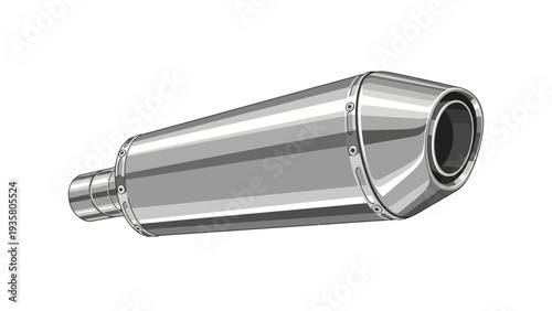 Car Exhaust Pipe Illustration.