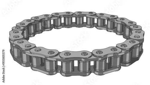 Metal Chain Ring Isolated.