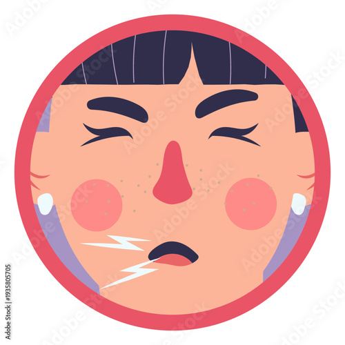 Covid 19 symptom girl cough