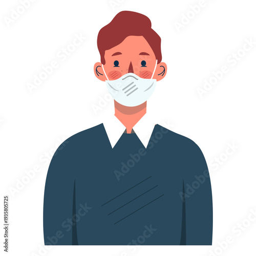 Man character covid 19