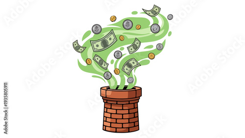 Money Growing from Chimney.