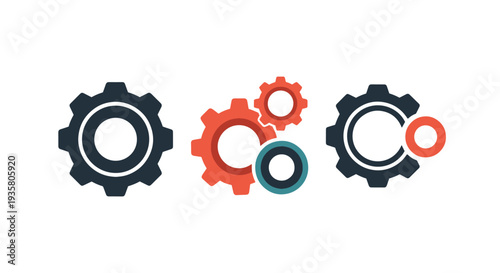 Gear Settings Line modern soft tone illustration