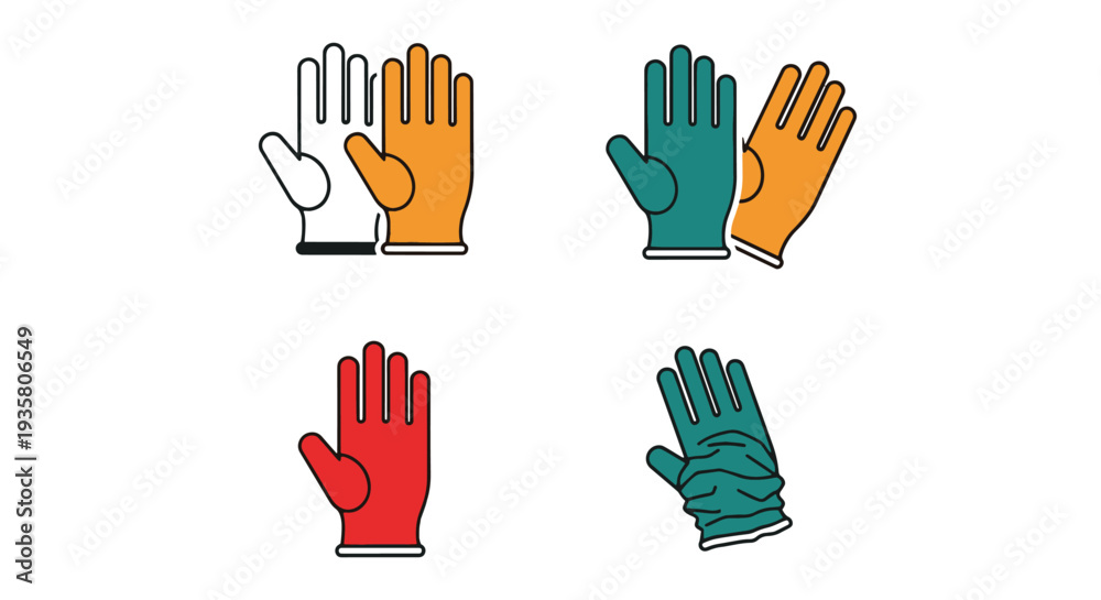 Fototapeta premium Medical Gloves Line modern abstract design illustration