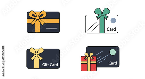 Gift Card Line art modern colorful abstract illustration
