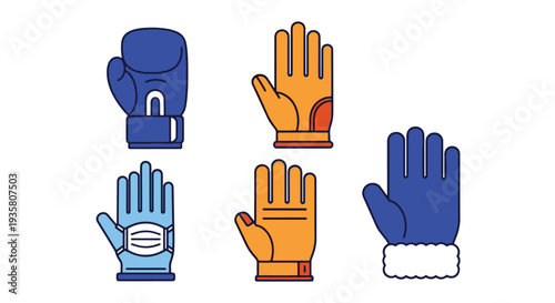 Gloves Line art minimal abstract vector