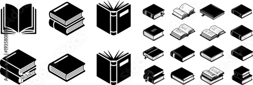  Massive Book Icon Collection - Isometric Education Library and Learning Symbols Set