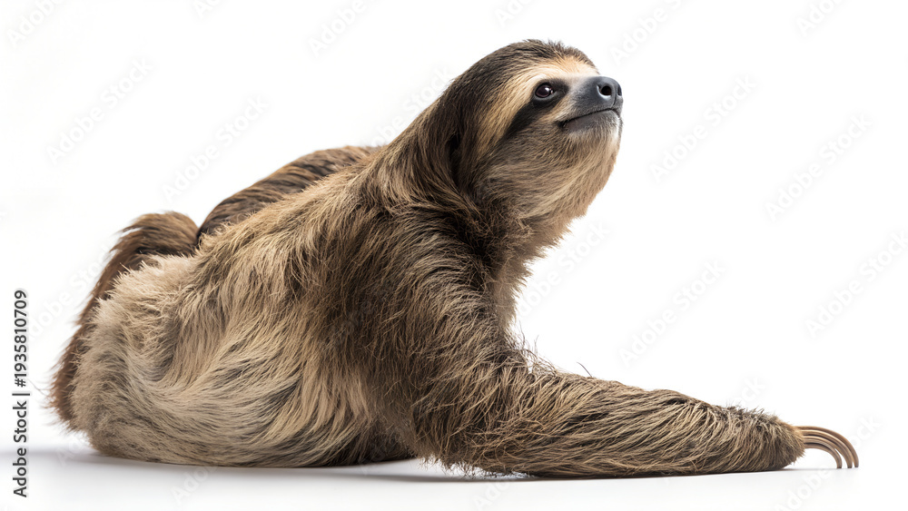 Obraz premium Adorable sloth sitting relaxed in a calm and peaceful atmosphere