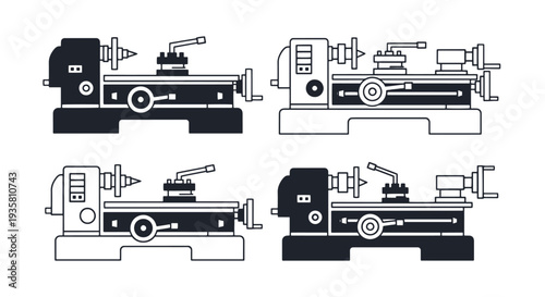 Lathe Machine Line art vector creative abstract design illustration