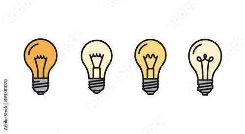 Idea Bulb Line art creative abstract color vector