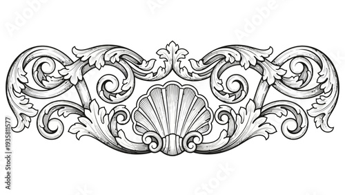 Ornate Shell Design Element.