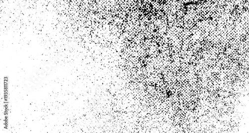 Abstract Halftone Grunge Texture, Rough Dot Overlay, Distressed Vintage Background.