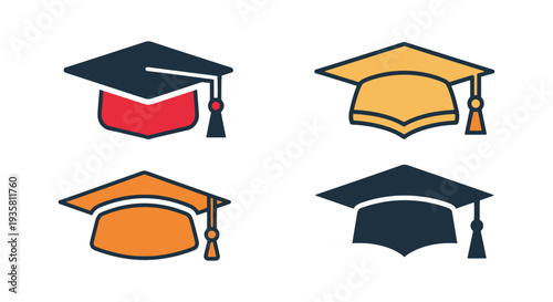 Graduation Cap Line art vector abstract elegant tone illustration