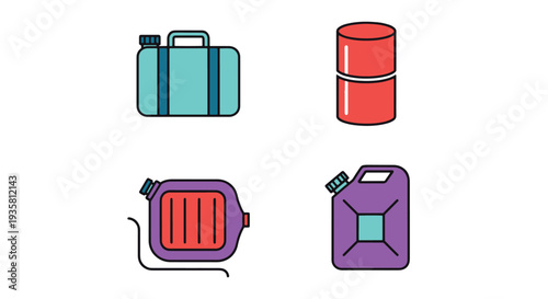 Portable Water Tank abstract color concept vector