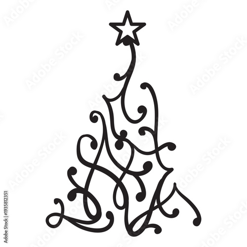 Fir lace curl swirl star flat