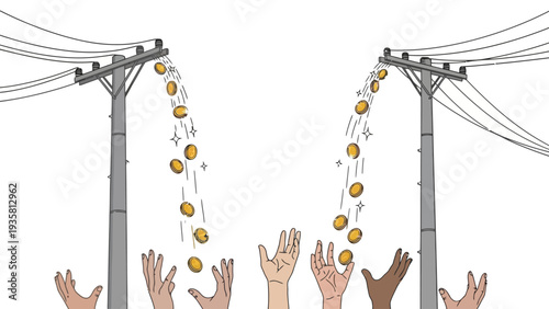 Electricity Pylons with Fruits.