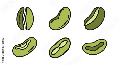 Green gram Line art vector creative color composition illustration