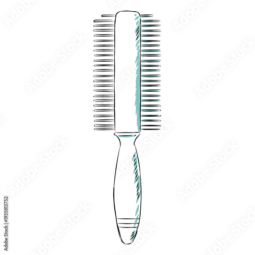 Double sided comb hand drawn