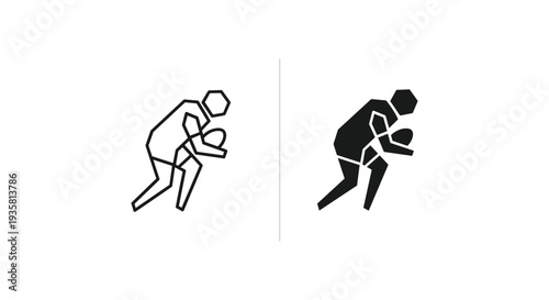 Black silhouette vector illustration of a running dog and an athlete person in a fitness action race