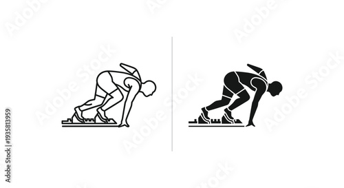 Cartoon vector illustration of a woman and child as a horse and rider silhouette icon for sport and fun