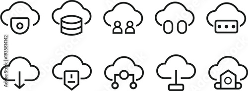 Minimal and Clean SaaS and cloud software line icon