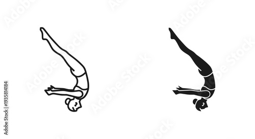 Male dancer jumping in the air silhouette vector illustration