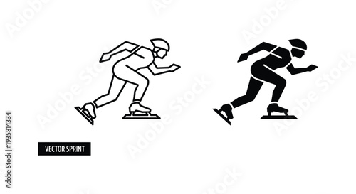 Girl on roller skates vector silhouette illustration