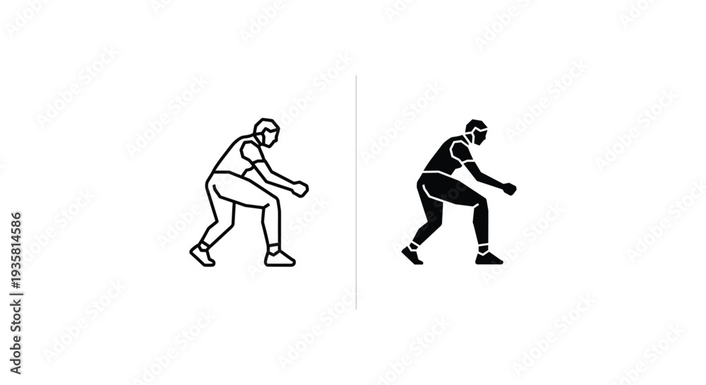 Fototapeta premium Silhouette of a football and soccer player woman running vector illustration