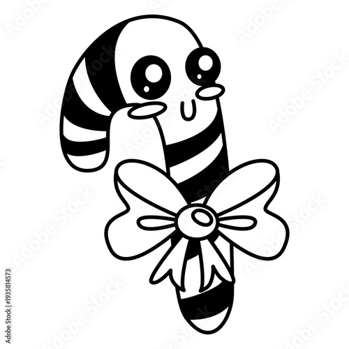 Cute candycane element stroke