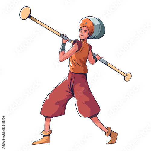 Circus performer character colorful